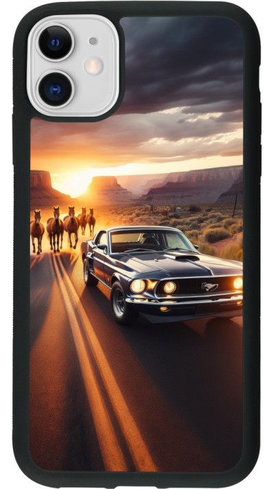 Coque iPhone 11 - Silicone rigide noir Mustang 69 Grand Canyon