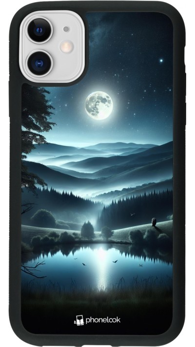 Coque iPhone 11 - Silicone rigide noir Night Sky View