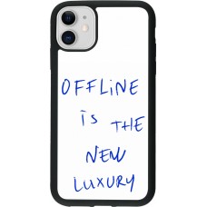 Coque iPhone 11 - Silicone rigide noir Offline is the new luxury