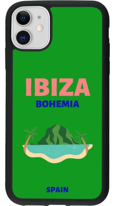 Coque iPhone 11 - Silicone rigide noir Pop Summer Destination Ibiza