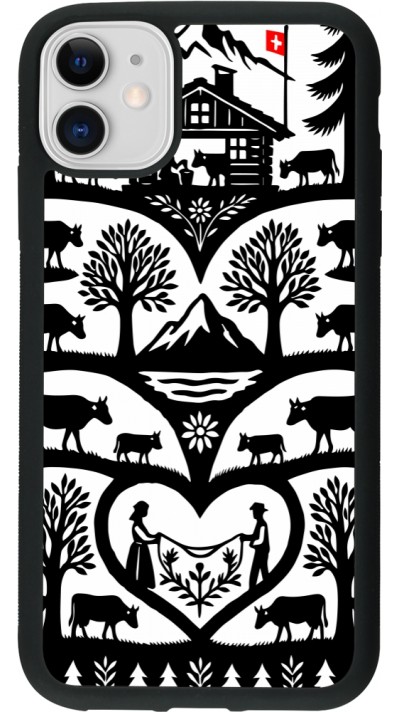 Coque iPhone 11 - Silicone rigide noir Poya Suisse 2