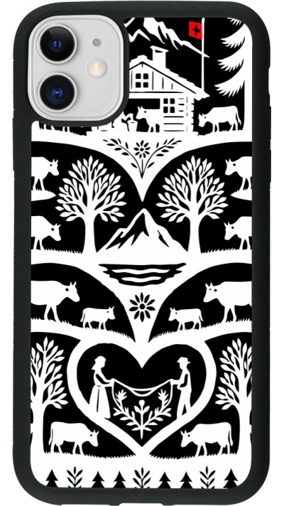 Coque iPhone 11 - Silicone rigide noir Poya Suisse 2 noir
