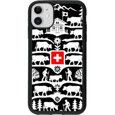 Coque iPhone 11 - Silicone rigide noir Poya Suisse 3 noir