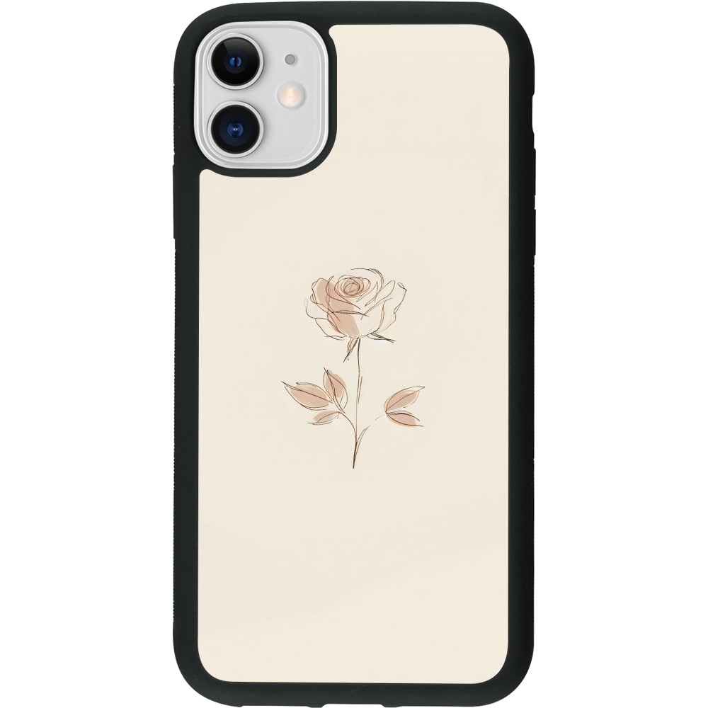 iPhone 11 Case Hülle - Silikon schwarz Rosa Sand Minimalistisch