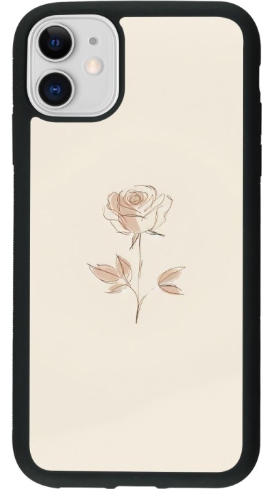 Coque iPhone 11 - Silicone rigide noir Sable Rose Minimaliste
