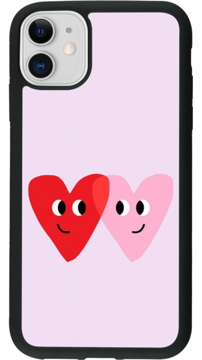 Coque iPhone 11 - Silicone rigide noir Saint Valentines Day 26 Heart