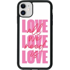 Coque iPhone 11 - Silicone rigide noir Saint Valentines Day 26 Love all we need is