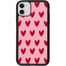 Coque iPhone 11 - Silicone rigide noir Saint Valentines Day 26 Pattern heart
