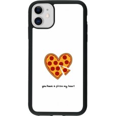 Coque iPhone 11 - Silicone rigide noir Saint Valentines Day 26 You have my pizza heart