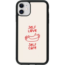 Coque iPhone 11 - Silicone rigide noir Saint Valentines Day 26 Self love self care