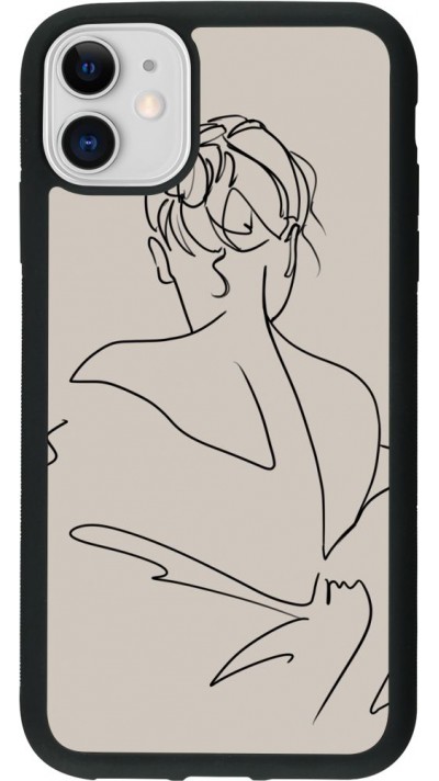 Coque iPhone 11 - Silicone rigide noir Salnikova 05