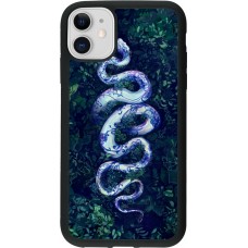 iPhone 11 Case Hülle - Silikon schwarz Snake Blue Anaconda