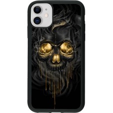 Coque iPhone 11 - Silicone rigide noir Skull 02