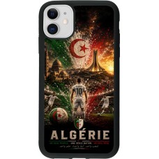 Coque iPhone 11 - Silicone rigide noir Football Algérie splash 2026