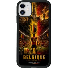Coque iPhone 11 - Silicone rigide noir Football Belgique splash 2026