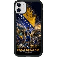 Coque iPhone 11 - Silicone rigide noir Football Bosnie-Herzégovine splash 2026