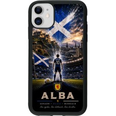 Coque iPhone 11 - Silicone rigide noir Football Écosse splash 2026