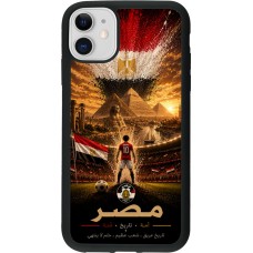 Coque iPhone 11 - Silicone rigide noir Football Égypte splash 2026