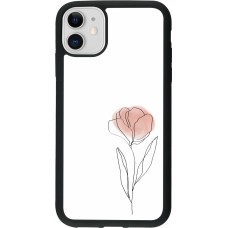 iPhone 11 Case Hülle - Silikon schwarz Spring 23 minimalist flower