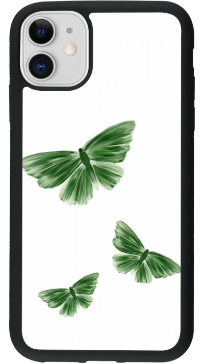 Coque iPhone 11 - Silicone rigide noir Butterflies 2026