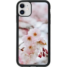 Coque iPhone 11 - Silicone rigide noir Cherry tree 2026