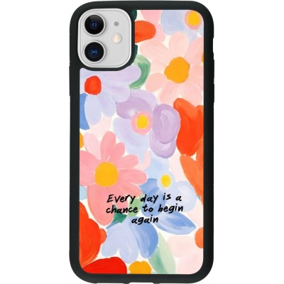 Coque iPhone 11 - Silicone rigide noir Every day is a chance Spring 2026