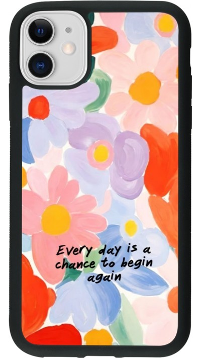 Coque iPhone 11 - Silicone rigide noir Every day is a chance 2026