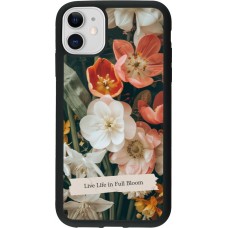 Coque iPhone 11 - Silicone rigide noir Full Bloom 2026