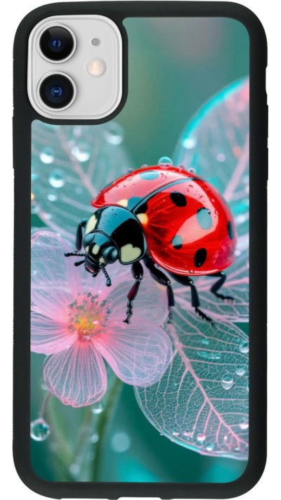 Coque iPhone 11 - Silicone rigide noir Ladybird in bloom 2026