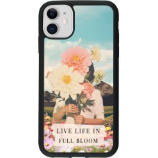 Coque iPhone 11 - Silicone rigide noir Live life in full moon 2026