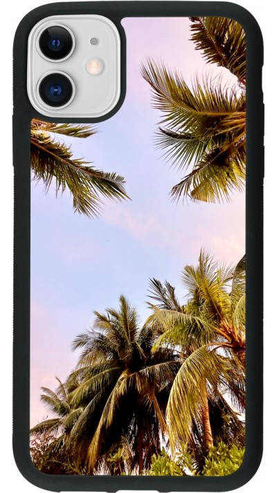 iPhone 11 Case Hülle - Silikon schwarz Summer 2023 palm tree vibe