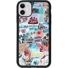Coque iPhone 11 - Silicone rigide noir Summer 20 collage