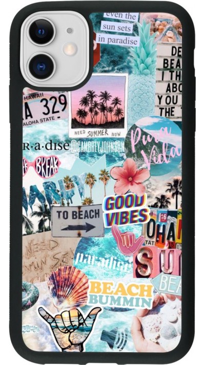 Coque iPhone 11 - Silicone rigide noir Summer 20 collage