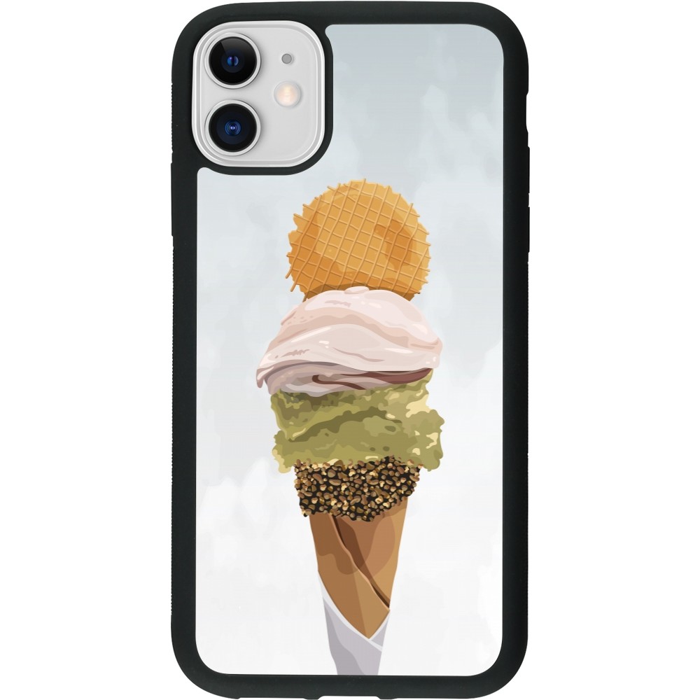 Coque iPhone 11 - Silicone rigide noir Summer 2025 Cornet