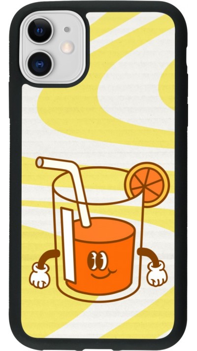 Coque iPhone 11 - Silicone rigide noir Summer drink 2026