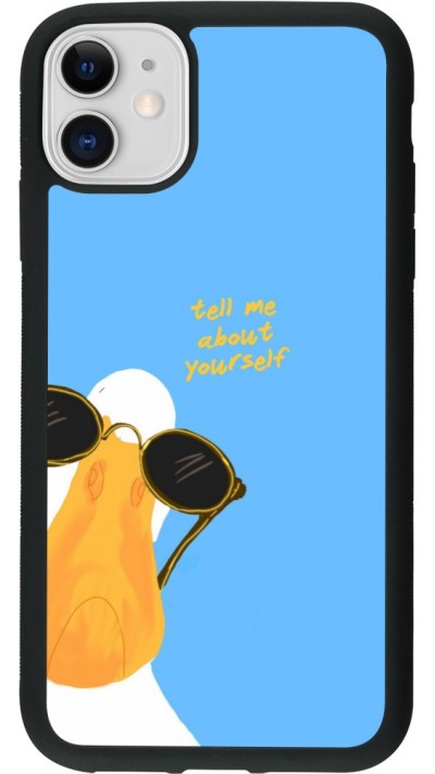 Coque iPhone 11 - Silicone rigide noir Tell me about yourself Summer 2026