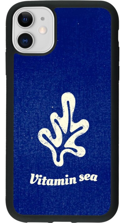 Coque iPhone 11 - Silicone rigide noir Vitamin sea Summer 2026