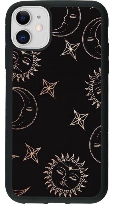 Coque iPhone 11 - Silicone rigide noir Suns and Moons