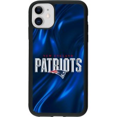 Coque iPhone 11 - Silicone rigide noir Super Bowl 26 Patriots 2