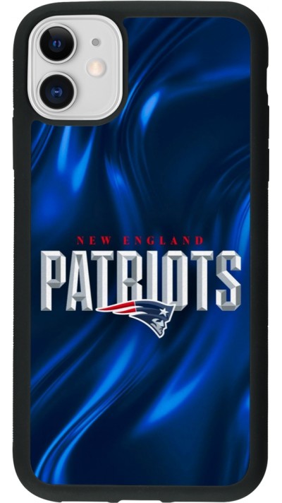 Coque iPhone 11 - Silicone rigide noir Super Bowl 26 Patriots 2