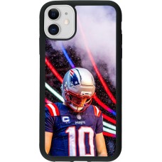 Coque iPhone 11 - Silicone rigide noir Super Bowl 26 Patriots 3