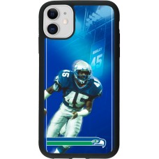 Coque iPhone 11 - Silicone rigide noir Super Bowl 26 Seattle 1