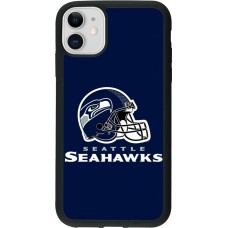 Coque iPhone 11 - Silicone rigide noir Super Bowl 26 Seattle 3