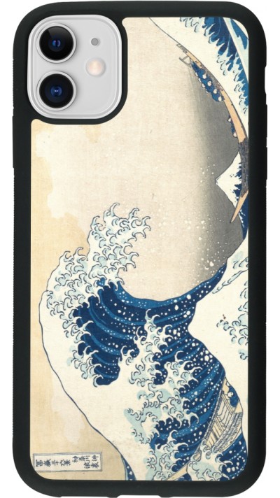 iPhone 11 Case Hülle - Silikon schwarz Kunstbild - Die große Welle vor Kanagawa - Hokusai