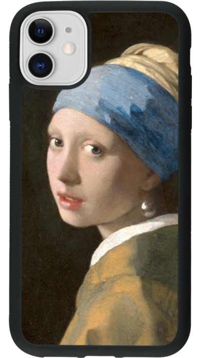 iPhone 11 Case Hülle - Silikon schwarz Kunstbild - Das Mädchen mit dem Perlenohrring - Jan Vermeer