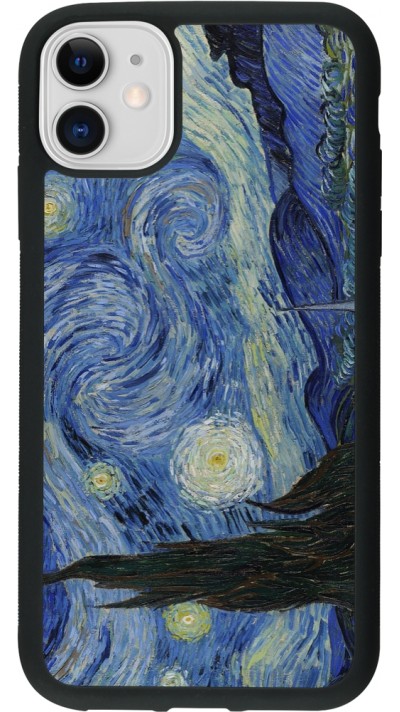 iPhone 11 Case Hülle - Silikon schwarz Kunstbild - Sternennacht - Van Gogh