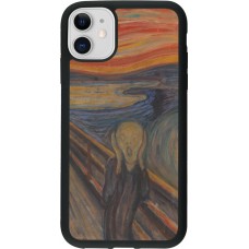 iPhone 11 Case Hülle - Silikon schwarz Kunstbild - Der Schrei - Edvard Munch