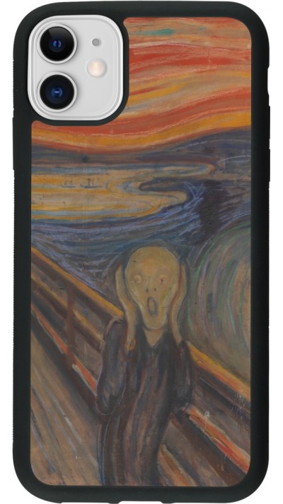 iPhone 11 Case Hülle - Silikon schwarz Kunstbild - Der Schrei - Edvard Munch