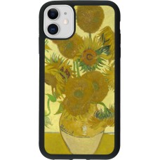 iPhone 11 Case Hülle - Silikon schwarz Kunstbild - Sonnenblumen  - Van Gogh