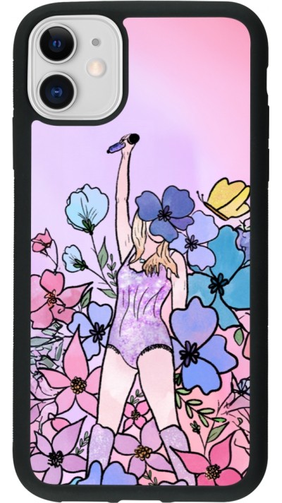 Coque iPhone 11 - Silicone rigide noir Taylor Swift Sketch - Pink